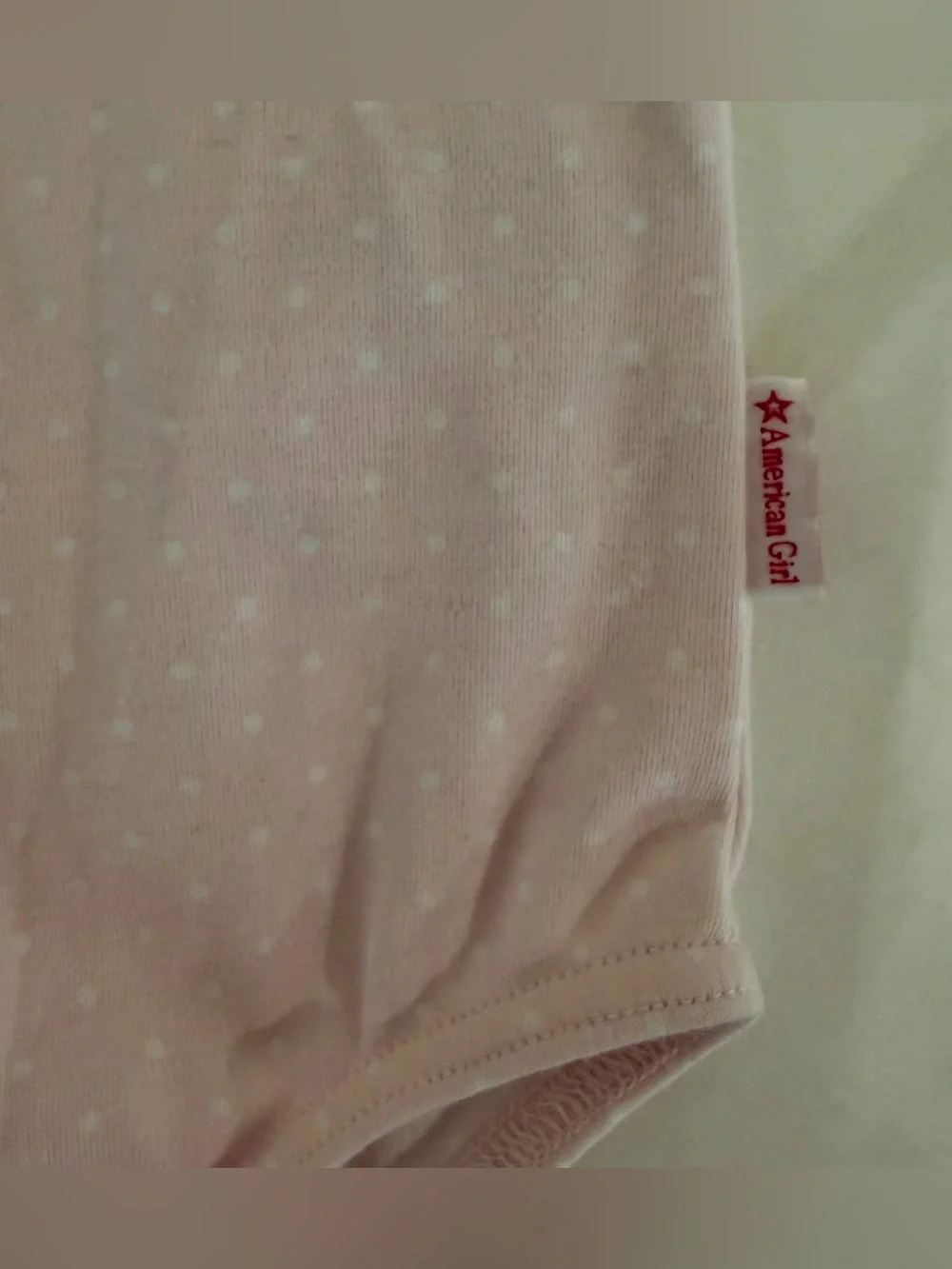 American Girl Bitty Baby Light Pink Polka Dot Leotard with Headband